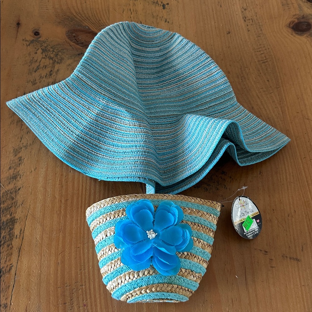 Blue and Tan Women's Sun Hat